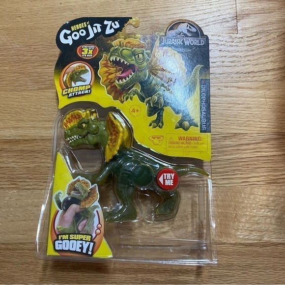Jurassic World Goo Jit Zu Dinosaur Toy NEW Dilophosaurus Green - Picture 2 of 4